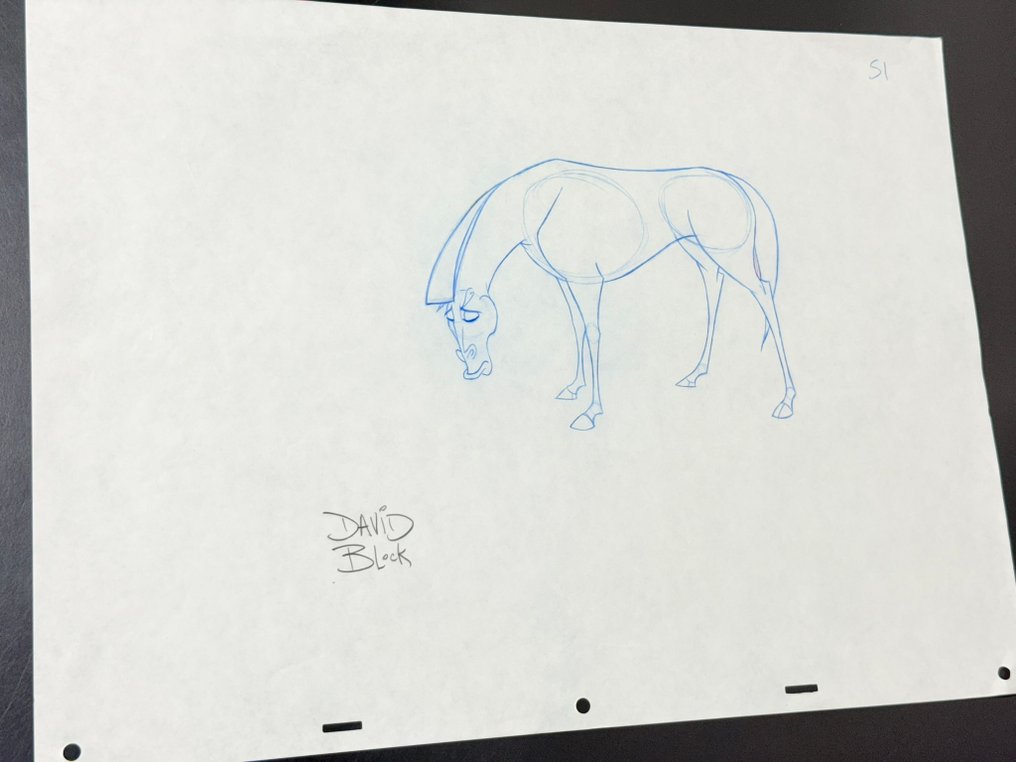 Walt Disney Original Animation Drawing of Pegasus, big size and signed by animator - top! - Hercules (1997) #1.0