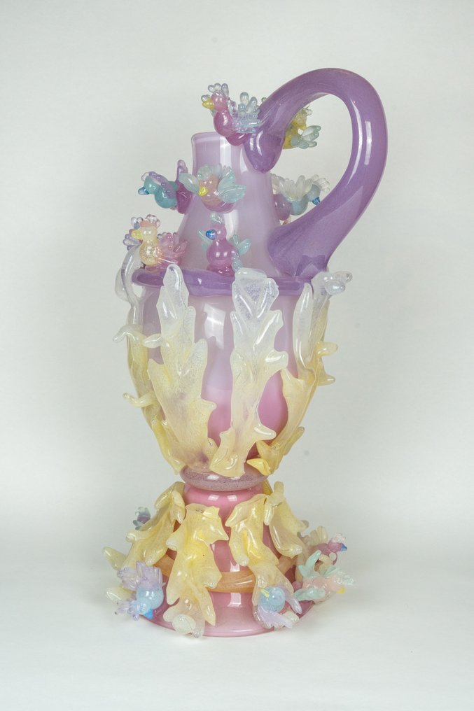 Bernard Heesen - 花瓶  - 玻璃 - Zachte vogelkan #1.0