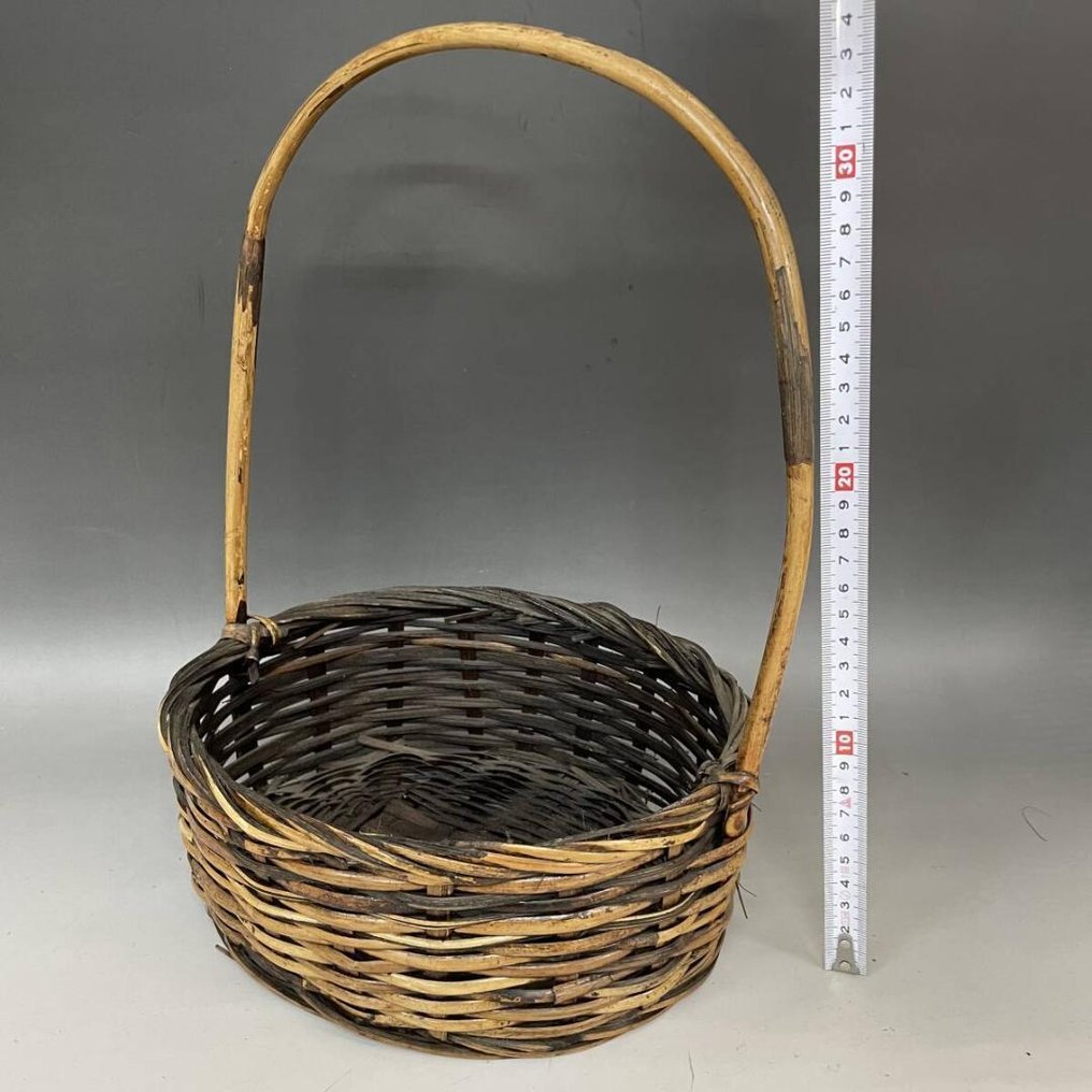 复古日本竹制与藤编篮子系列——10件套——手工编织民间工艺 - 竹 - 日本 - 20世紀 #4.3
