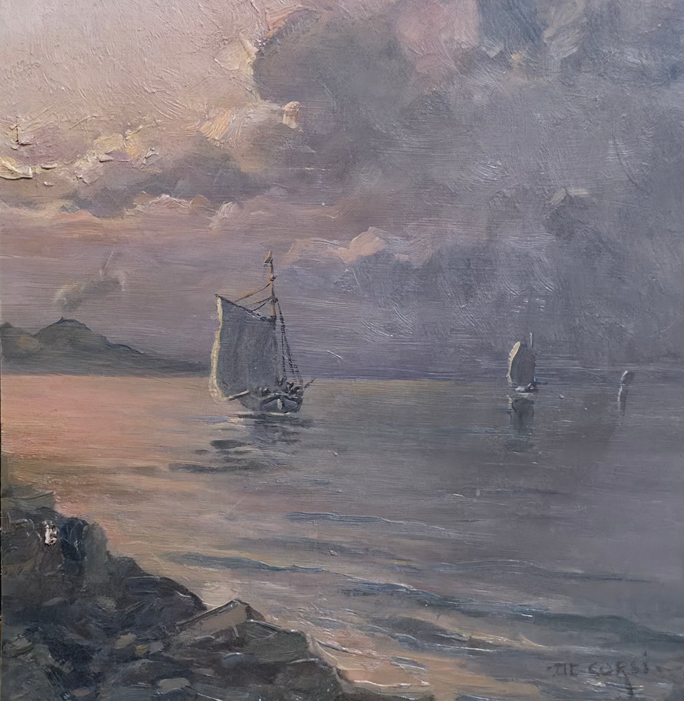 Nicolas De Corsi (1882-1956) - Marina al tramonto #2.1