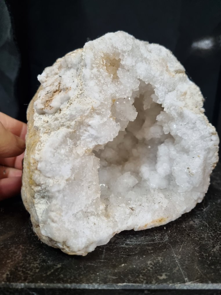 Cuarț Geode de cuarț mare HQ - Înălțime: 140 mm - Lățime: 122 mm- 1480 g #2.1