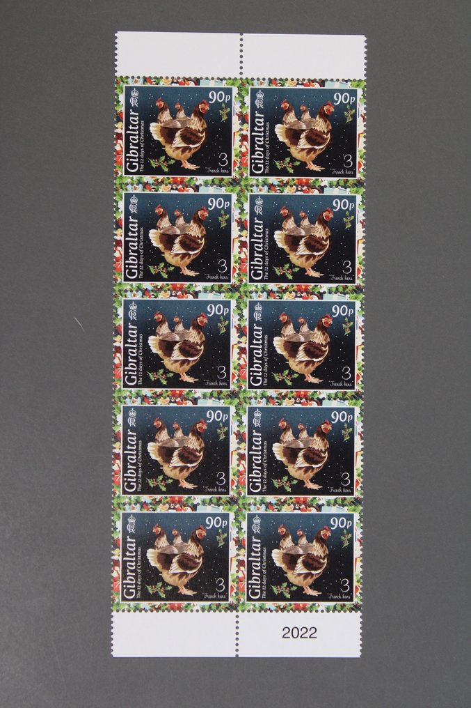 直布罗陀 2022 - 10 码直 Gibraltar 2022 **，Michel 在线 2470 € 高额有效的面值 #3.2