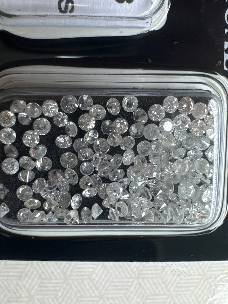 没有保留价 - 140 pcs 钻石  (天然)  - 3.22 ct - 圆形 - D (无色), E, F, G - VS2 轻微内含二级, SI1 微内含一级, I1 内含一级, VS1 轻微内含一级, SI2 微内含二级 - 以色列宝石中心（G.C.I.） #1.0