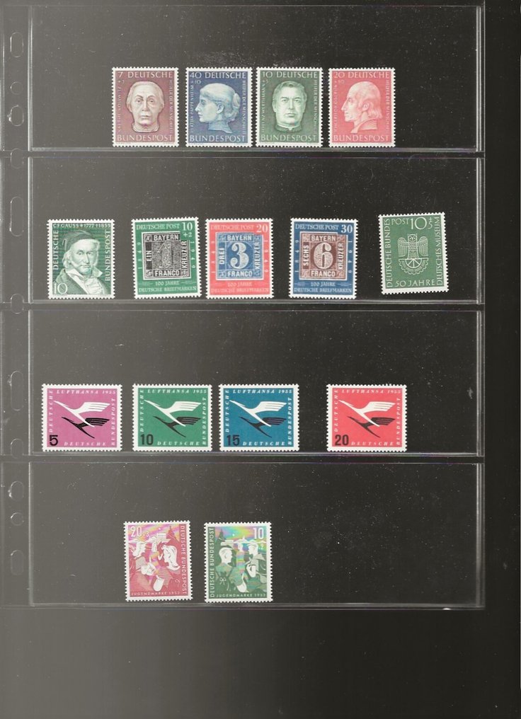 德國 1948/1955 - 有趣的邮票选择，来自该时期的完整系列。 - Unificato #2.1