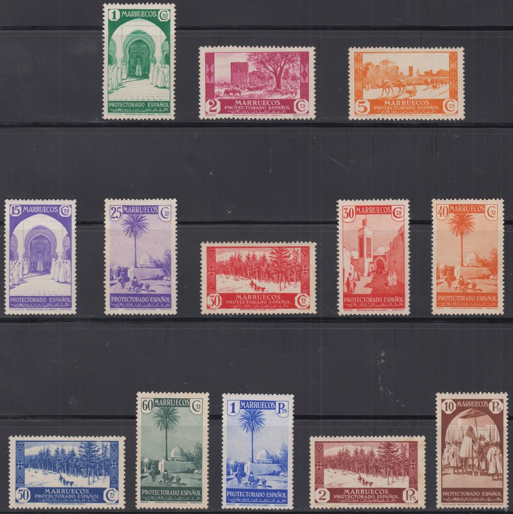 Morocco 1935/1937 - Complete series. Views and landscapes. - Edifil 148/60 #1.0