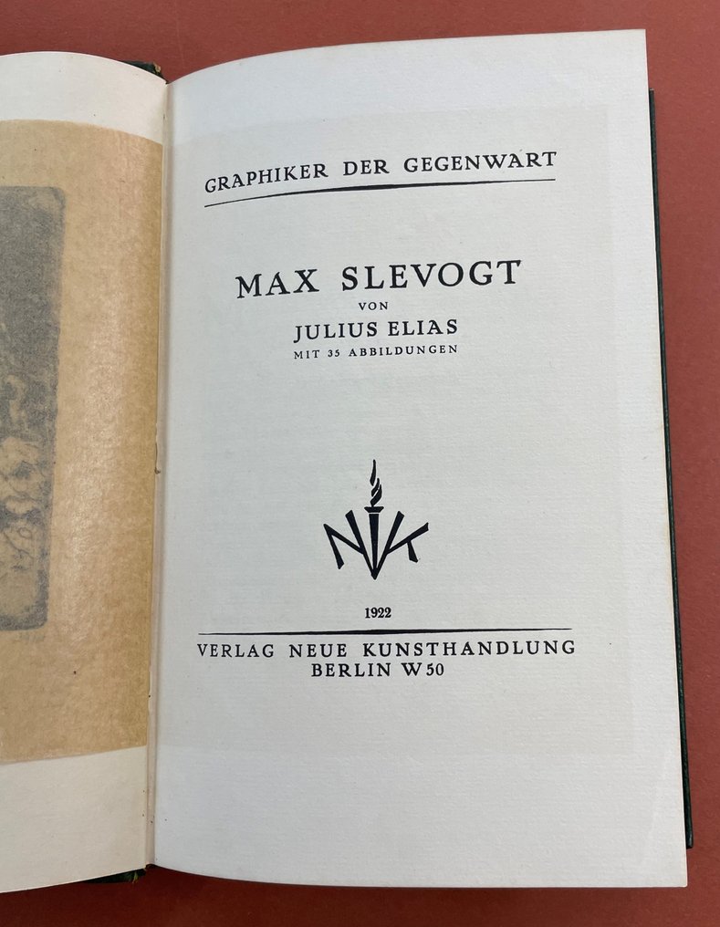 Signed; Max Slevogt/Julius Elias - Max Slevogt. Graphiker der Gegenwart. - 1922 #2.1