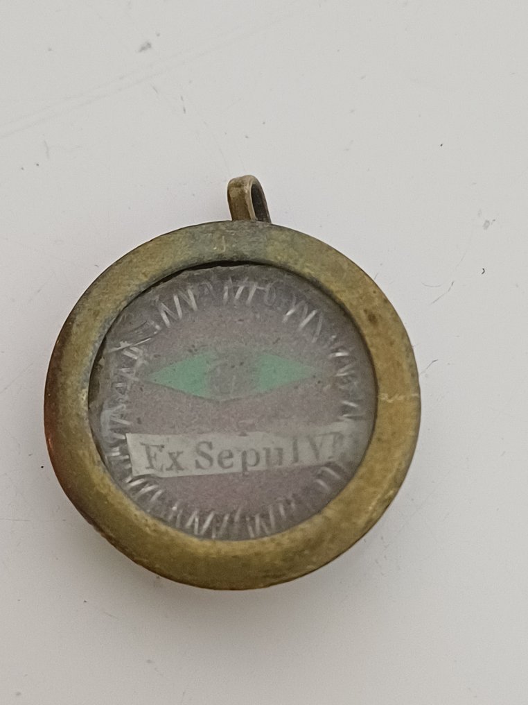 Pyhäinjäännöslipas - Metalli, Lasi, Tekstiili - Varhainen 1900-luku - Ex Sepulcro - Pyhä Neitsyt ja Marttyyri (V & M) #1.0