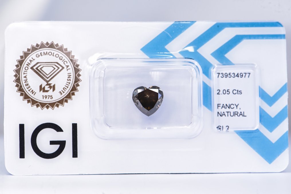 Ei pohjahintaa - 1 pcs Timantti  (Luonnonvärinen)  - 2.05 ct - Sydän - Fancy dark Vihertävä Harmaa - SI2 - Kansainvälinen gemologinen instituutti (IGI) - VG VG #1.0