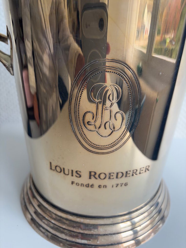 Louis Roederer - Seau à Champagne Louis Roederer de Luxe – Logo Monogramme et Base Striée – Made in India - Samppanjan jäähdytin - Metalli, Hopeoitu #3.2