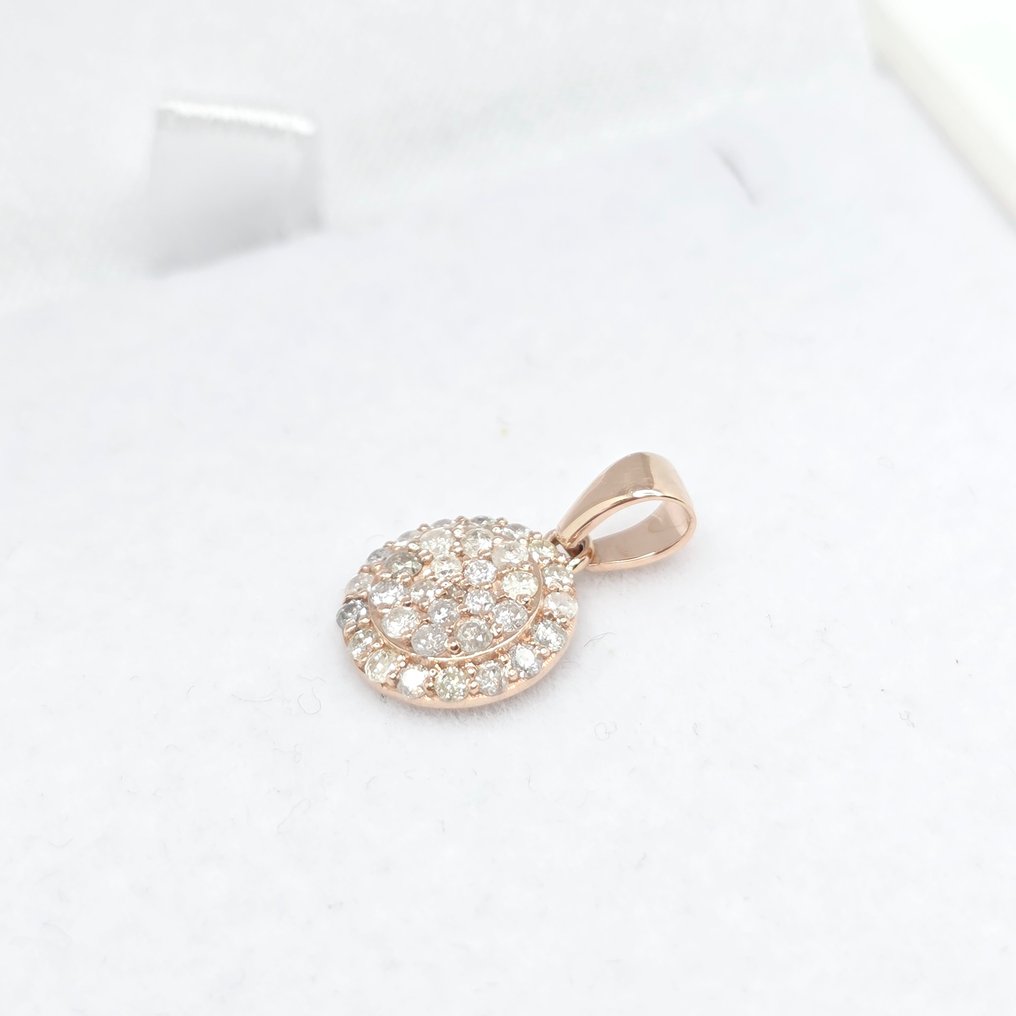 χωρίς τιμή ασφαλείας - Κρεμαστό κόσμημα - 14 καράτια Ροζ χρυσό - 0.47ct. tw. Διαμάντι (Φυσικό) #3.2