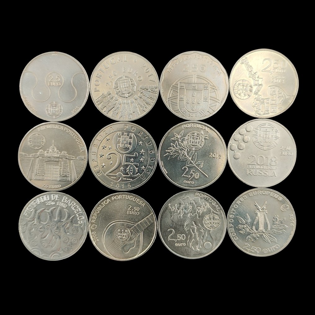 Portugal. 2 1/2 Euro 2008/2017 (12 coins)  (Zonder minimumprijs) #1.0