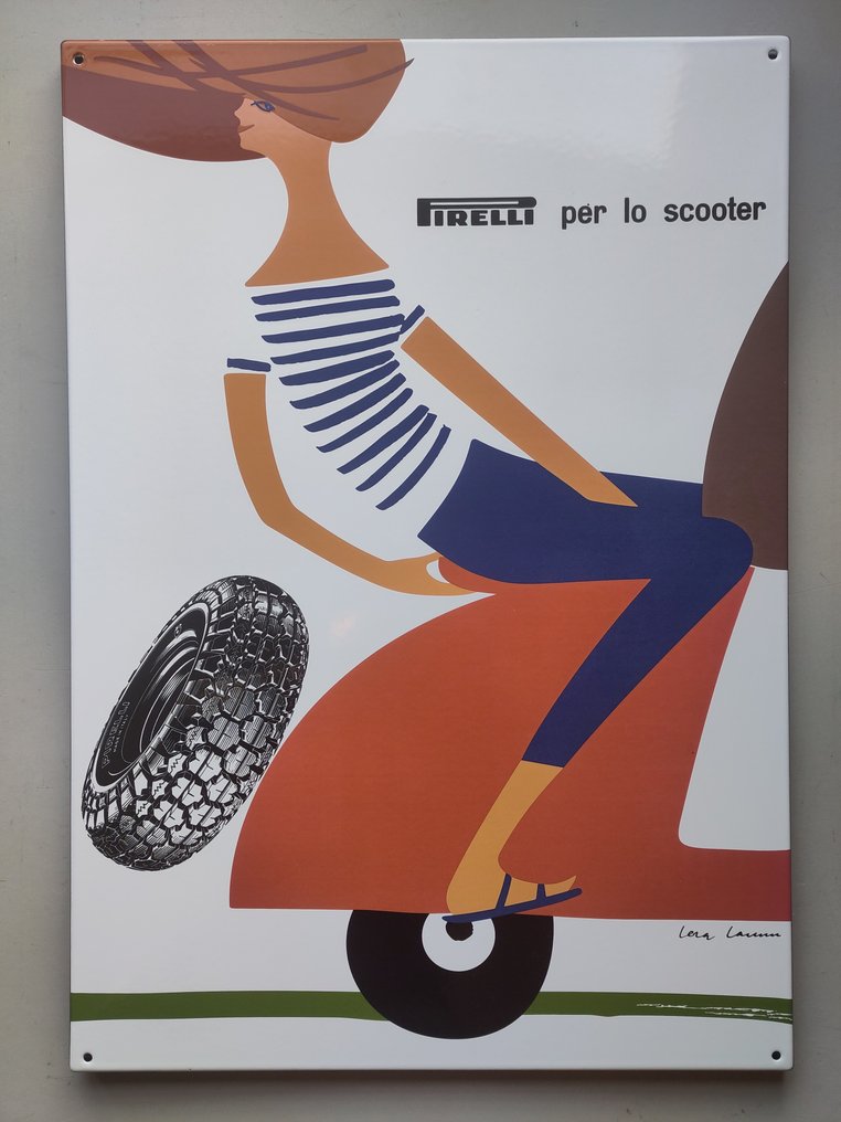 Pneumatici Pirelli per lo scooter - Lora Lamm - Enamel sign - Enamel #1.0