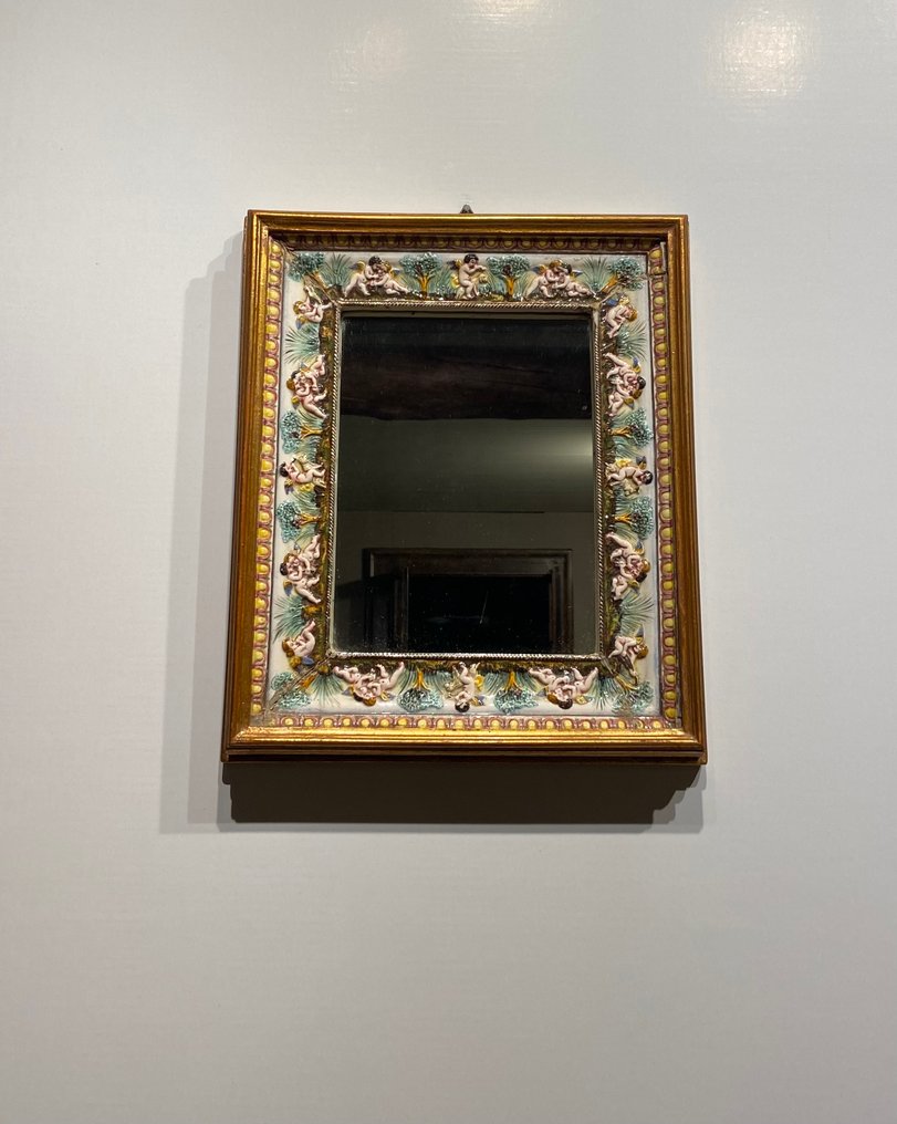 鏡  - 木, 陶器 - 古董玛约利卡 #2.1