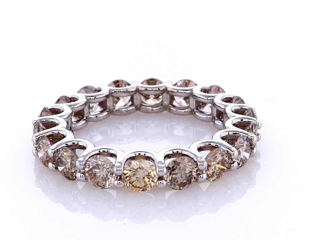 没有保留价 - 戒指 - 14K包金 白金 -  2.82ct. tw. 钻石 (天然色彩的) #2.1