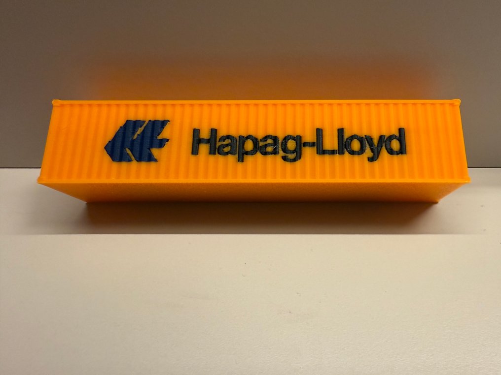 Realizados en impresora 3D H0轨 - 火车模型风景 (8) - 橙色容器,标有'HAPAG-LLOYD' - Hapag-Lloyd #3.2