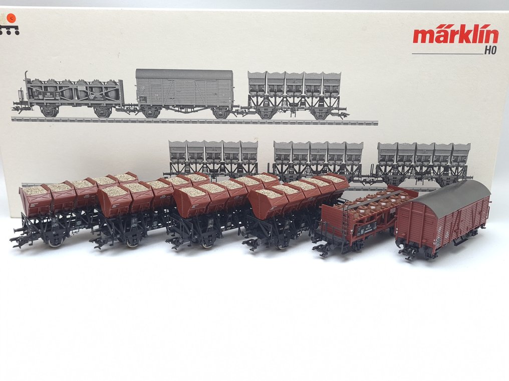 Märklin H0 - 46350 - 模型貨運火車組合 (1) - 六件套货车“倾卸车” - DB #2.1