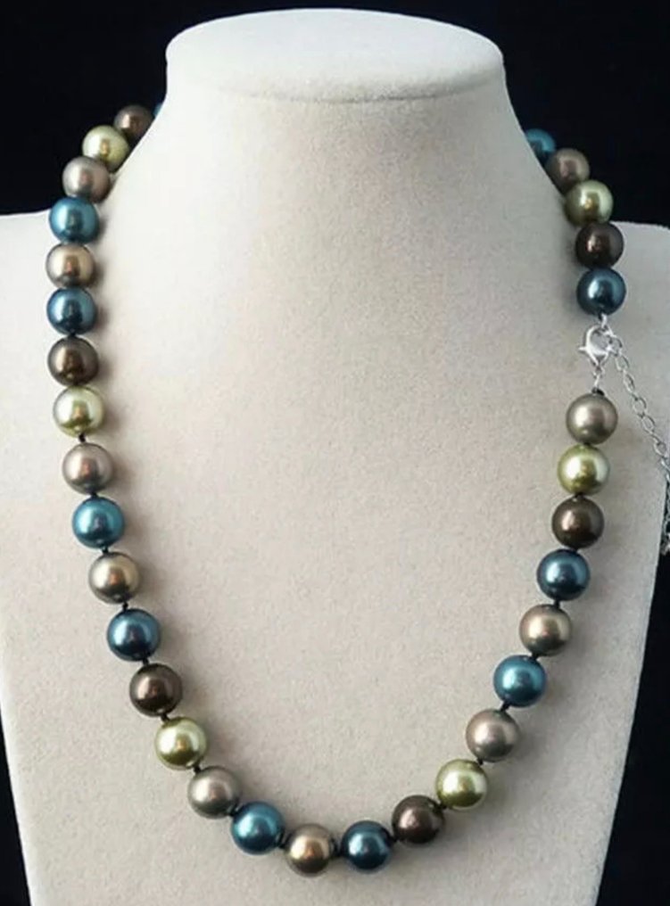 Multicolored South Sea pearl necklace weighing 182.30 carats . - Height: 8 mm - Width: 8 mm- 36.46 g - (1) #1.0