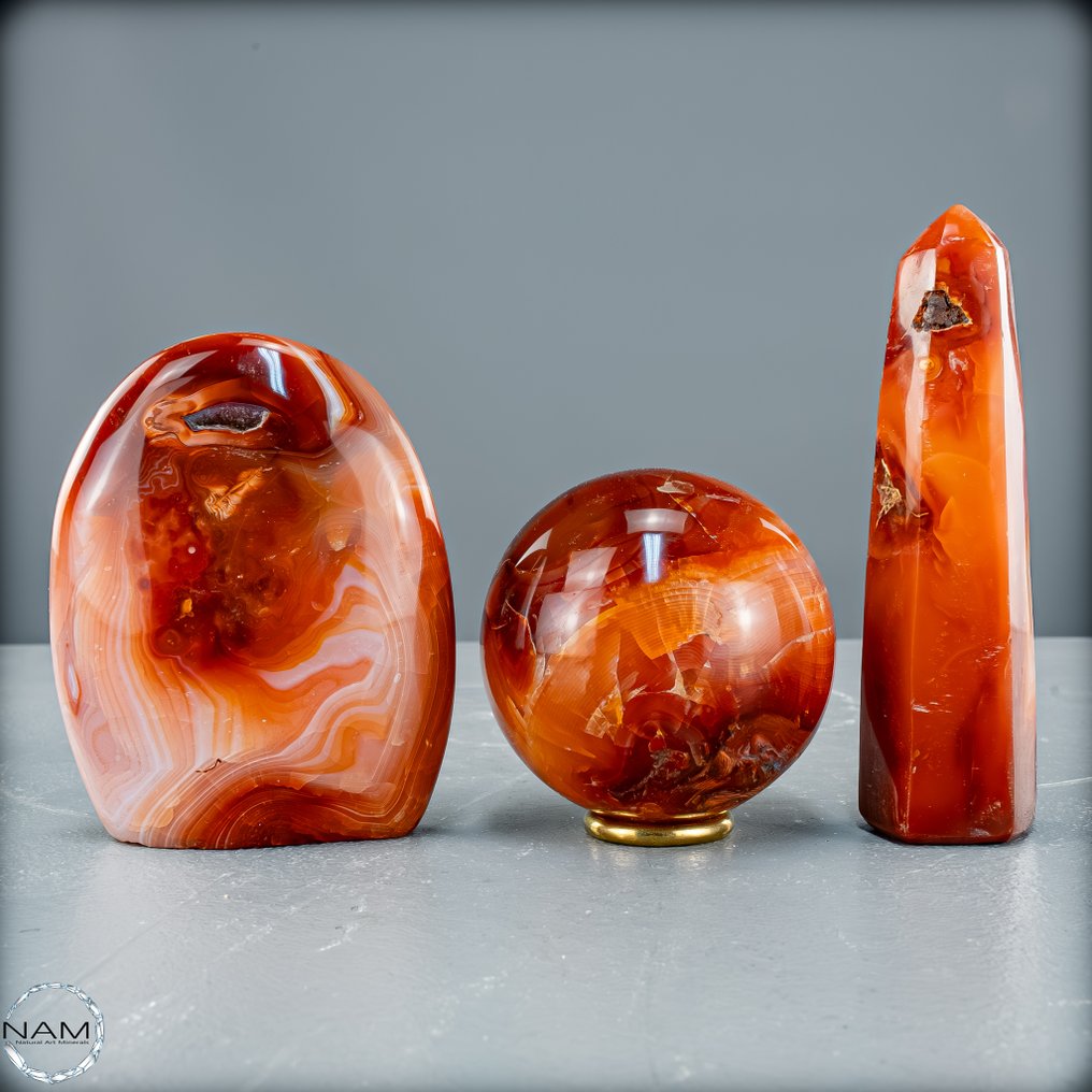 Fire and passion Unique Carnelian Set Full of Vitality- 840.77 g - (3) #1.0
