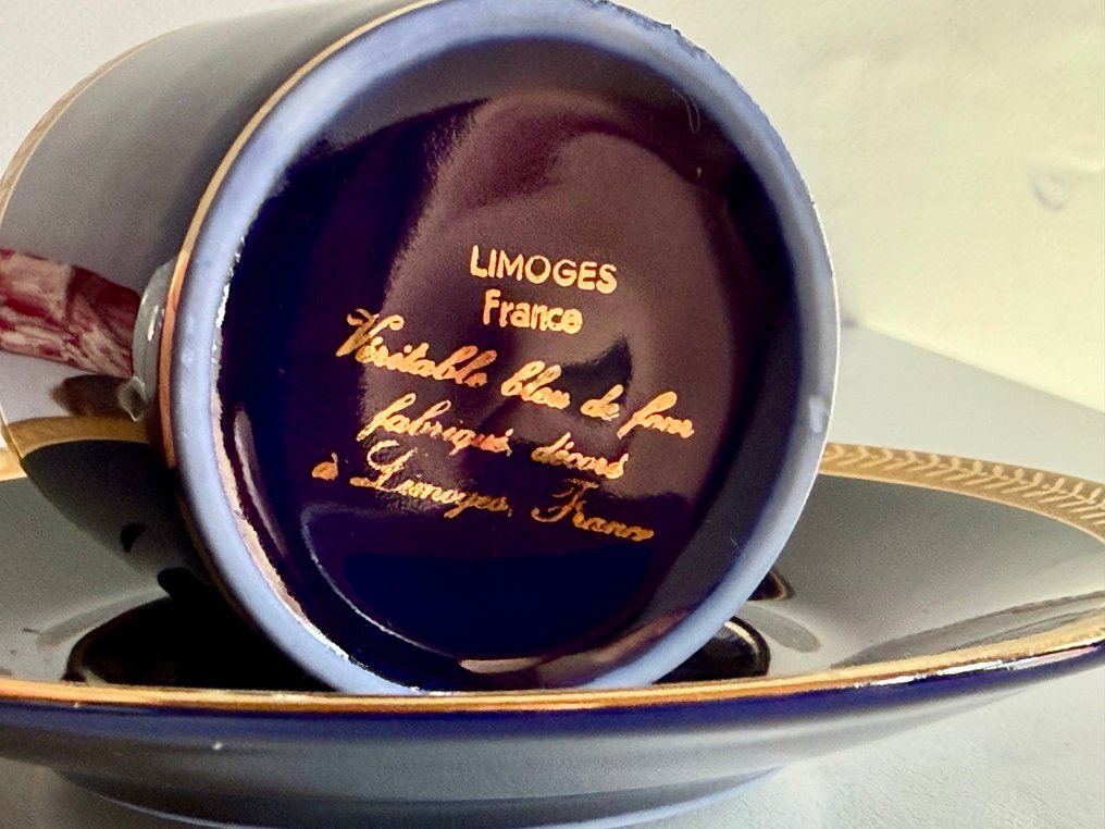 Limoges - 杯子和碟子 (12) - 瓷, 镀金 - 独家 Limoges #2.1