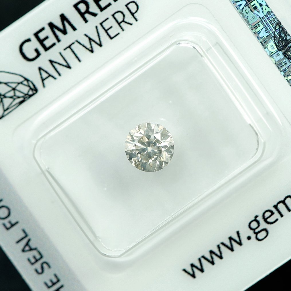 1 pcs Diamond (Natural) - 0.73 ct - Round - I - I1 - Gem Report Antwerp (GRA) #1.0