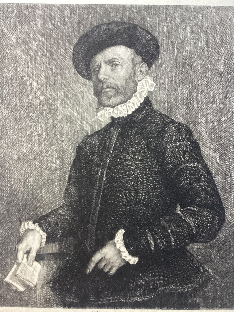Giovanni Battista Moroni (1520-1578), after, by Augustin Mongin (1843-1911) - Portrait of a man holding a letter, known as 'L'Avvocato' #1.0