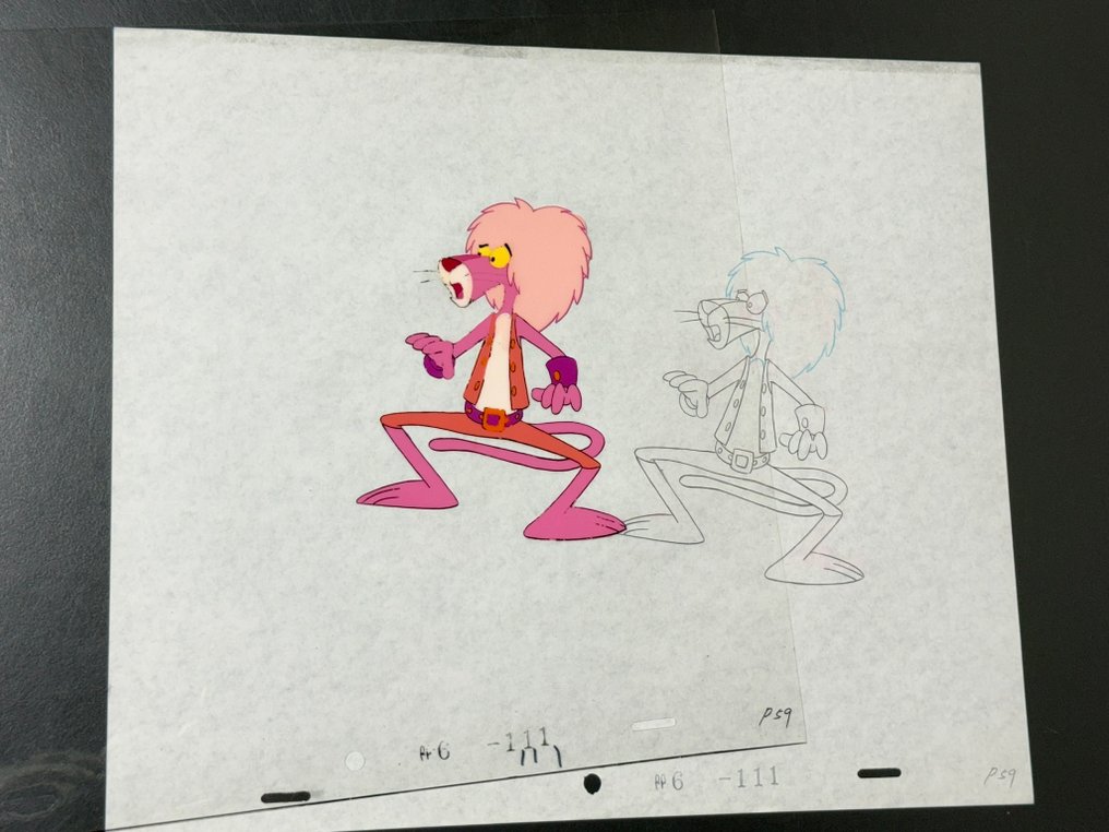 DePatie & Friz Freleng - Original animation cel and drawing of Pink Panther - The Pink Panther Show #4.3