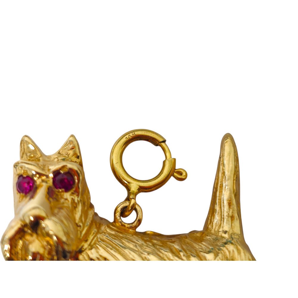 Függő - 14 kt. Sárga arany - 0.10ct. tw. Rubin #2.1