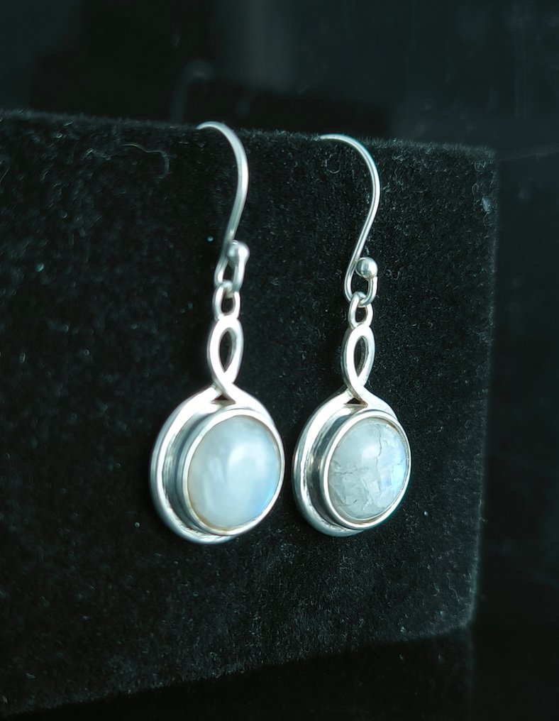 Argent - Boucles d'oreilles - Pierre de lune en argent sterling #3.2