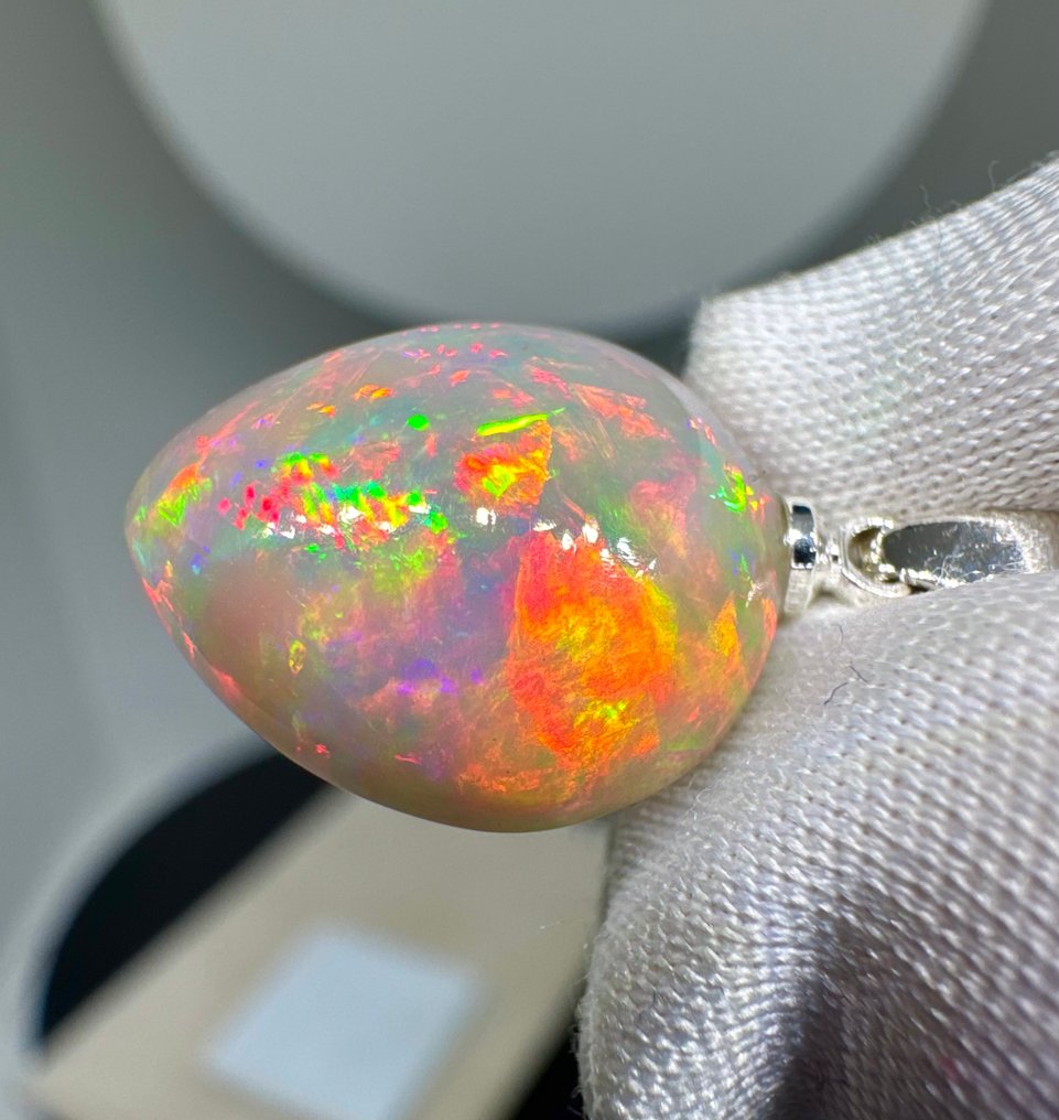 蛋白石 吊坠 - 高度: 23 mm - 宽度: 12 mm- 1.24 g - (1) #4.3