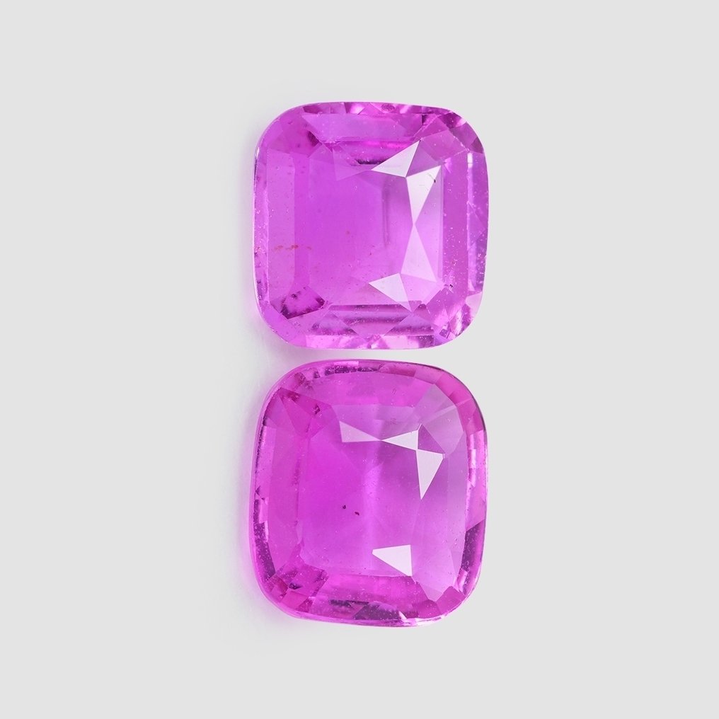 2 pcs  粉色, 紫色 蓝宝石  - 4.14 ct - 国际有色宝石协会（ICA GemLab） - 粉色蓝宝石 #2.1