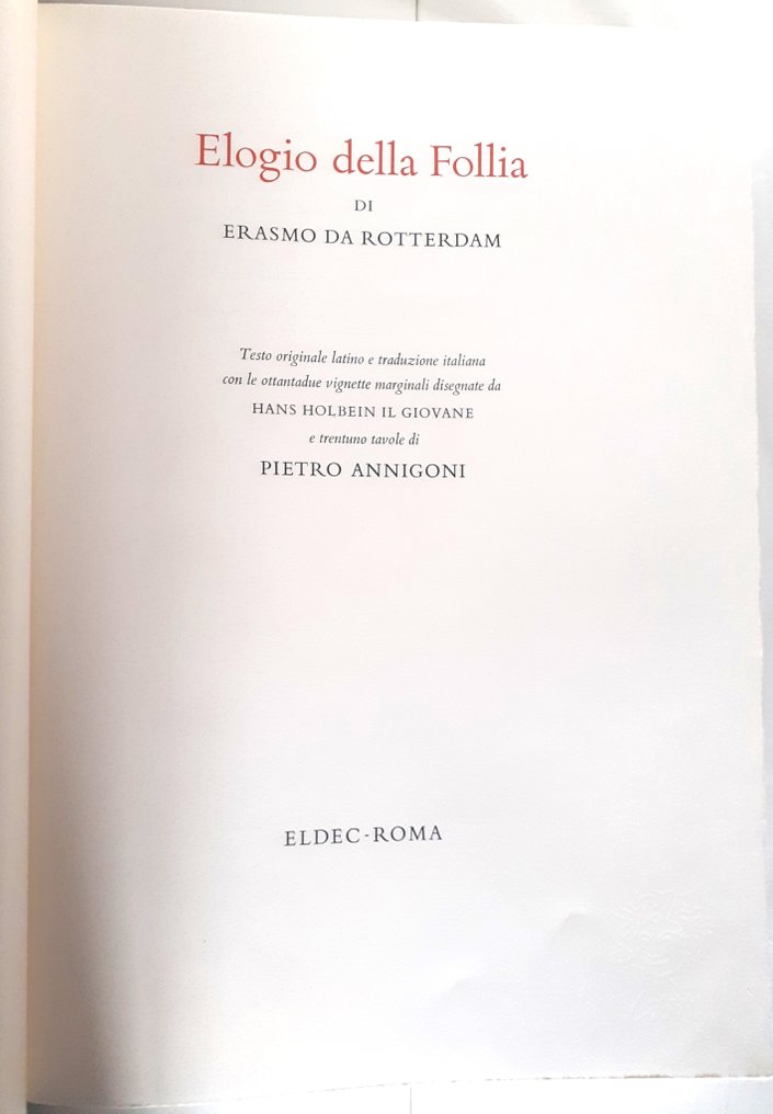 Pietro Annigoni - Erasmo da Rotterdam-Elogio della follia - 1978 #2.1