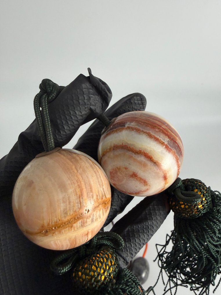 Jupiter-like stone Hanging scroll weight 風鎮 FUCHIN, Onyx - Japan - Shōwa period (1926-1989) #2.1