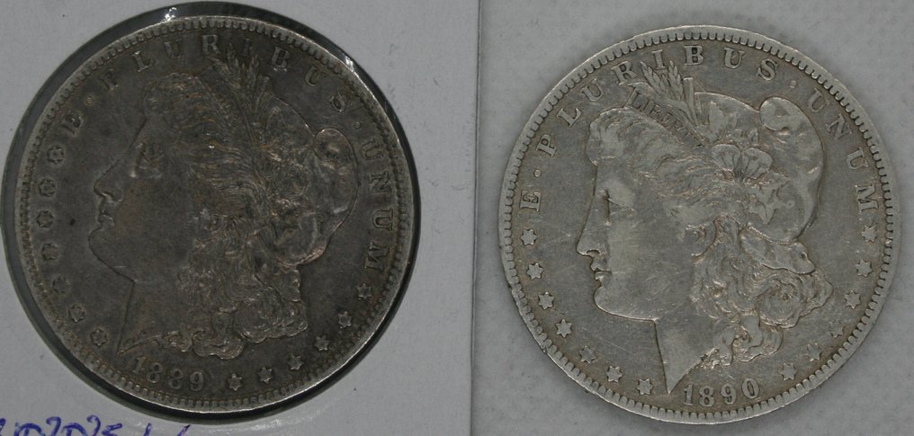 Estados Unidos. Morgan Dollar 1889-O en 1890-O (2 munten) (Sem preço de reserva) #1.0