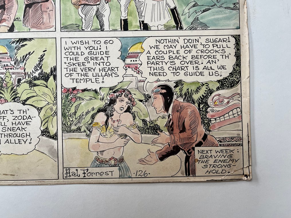 Hal Forrest - 1 Original colour drawing - Tailspin Tommy - Progress of Flight - signed - 1930 #3.2