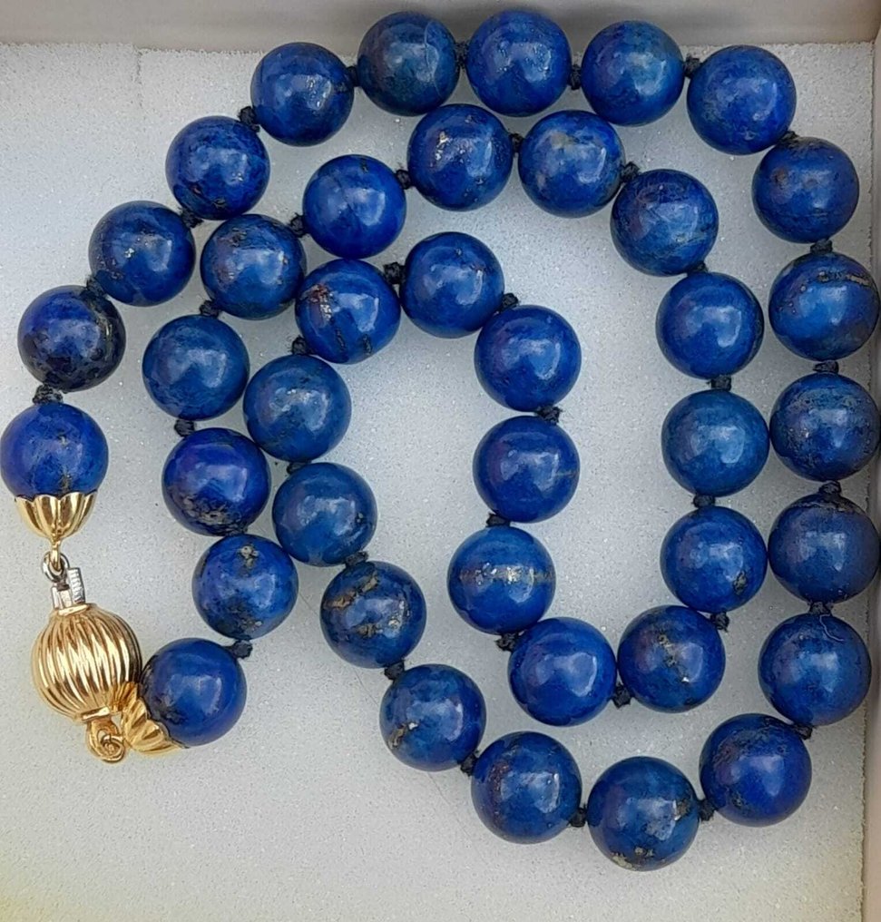 Κολιέ τσόκερ - 18 καράτια Κίτρινο χρυσό Λάπις λαζούλι - Λάπις λαζούλι - Κολιέ lapislazzuli 18KT #1.0