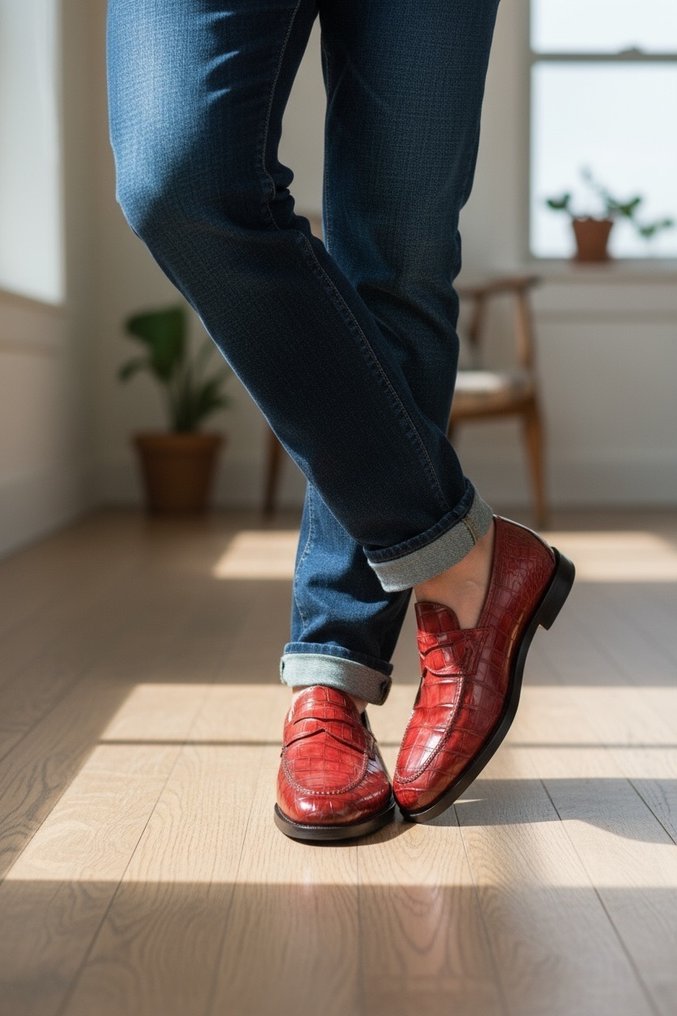 Santoni UK9 Alligator - Loafers - Size: EU 44, EU 44.5 - New in box #1.0