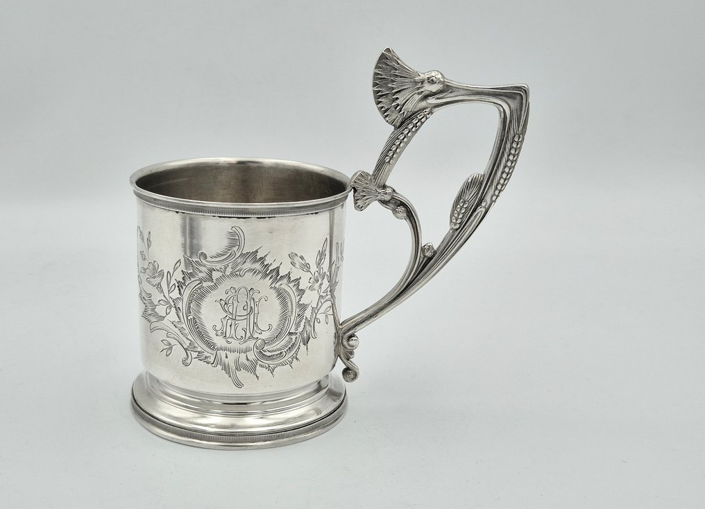 Ivan Dimitrievich Saltikov - 茶具 - .875 (84 Zolotniki) 银 - 新艺术玻璃托 #1.0