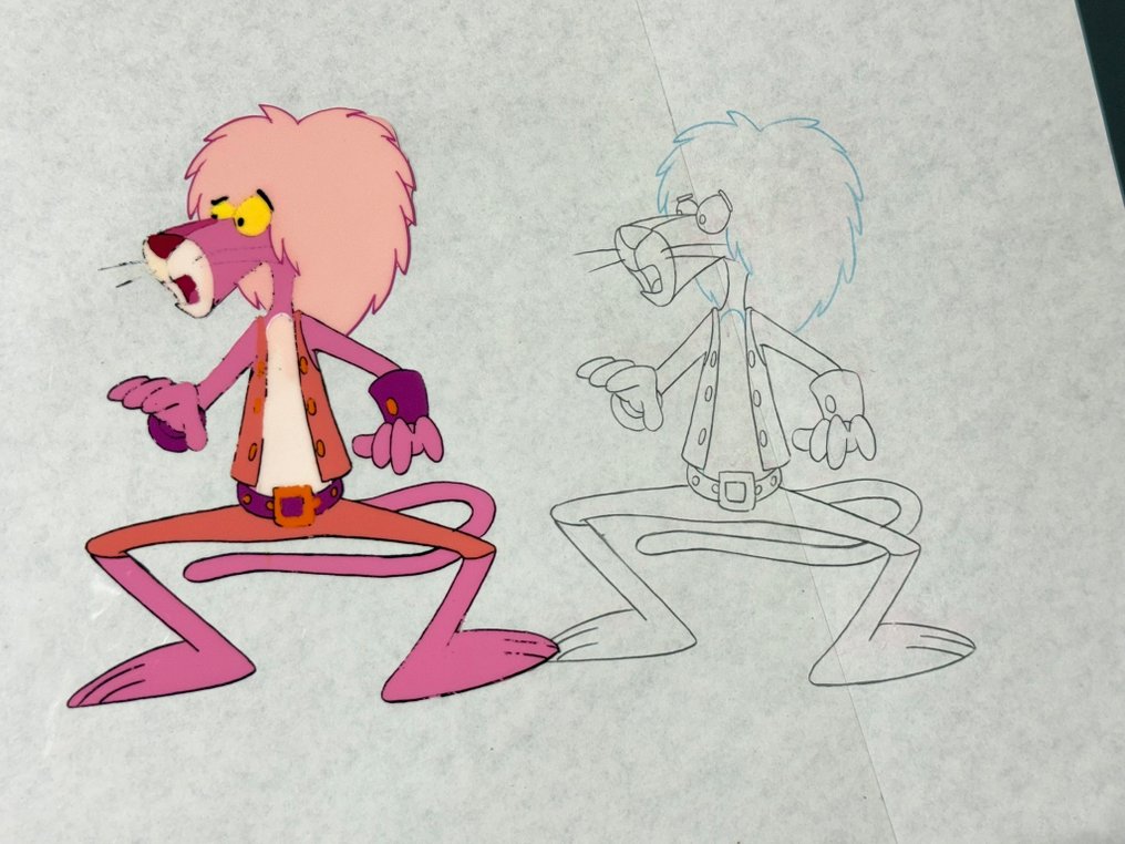 DePatie & Friz Freleng - Original animation cel and drawing of Pink Panther - The Pink Panther Show #3.2