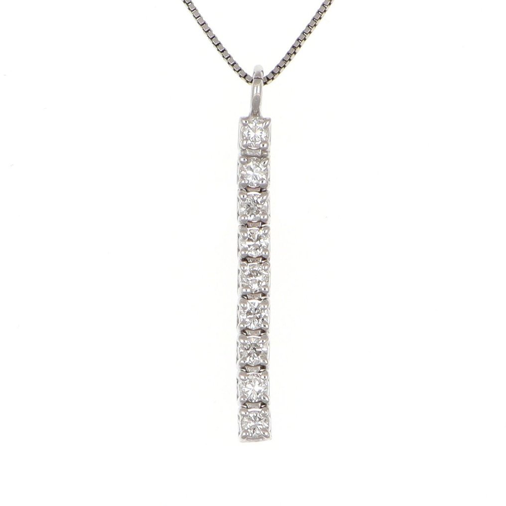 χωρίς τιμή ασφαλείας - Κολιέ με μενταγιόν - 18 καράτια Λευκός χρυσός Διαμάντι (Φυσικό) #1.0