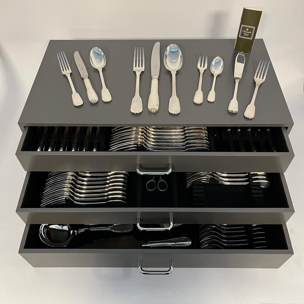 Christofle model Chinon - Bestik sæt (118) - Forsølvet #1.0