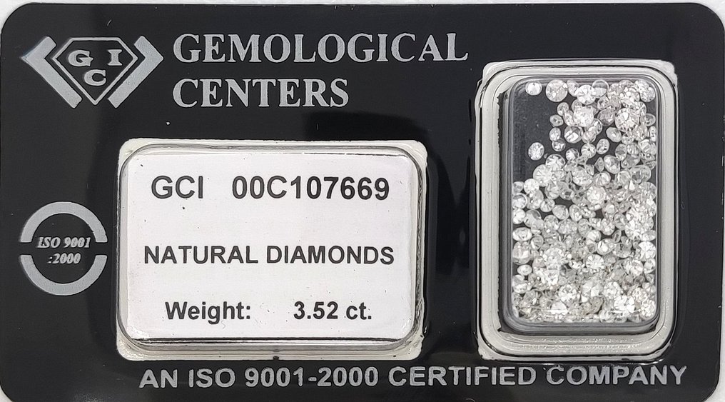 没有保留价 - 183 pcs 钻石  (天然)  - 3.52 ct - 圆形 - H, F - SI1 微内含一级, VVS1 极轻微内含一级 - 以色列宝石中心（G.C.I.） - 单次切割 #3.2