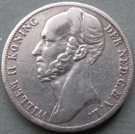 Netherlands. Willem II. 1 Gulden 1844 schaars #1.0