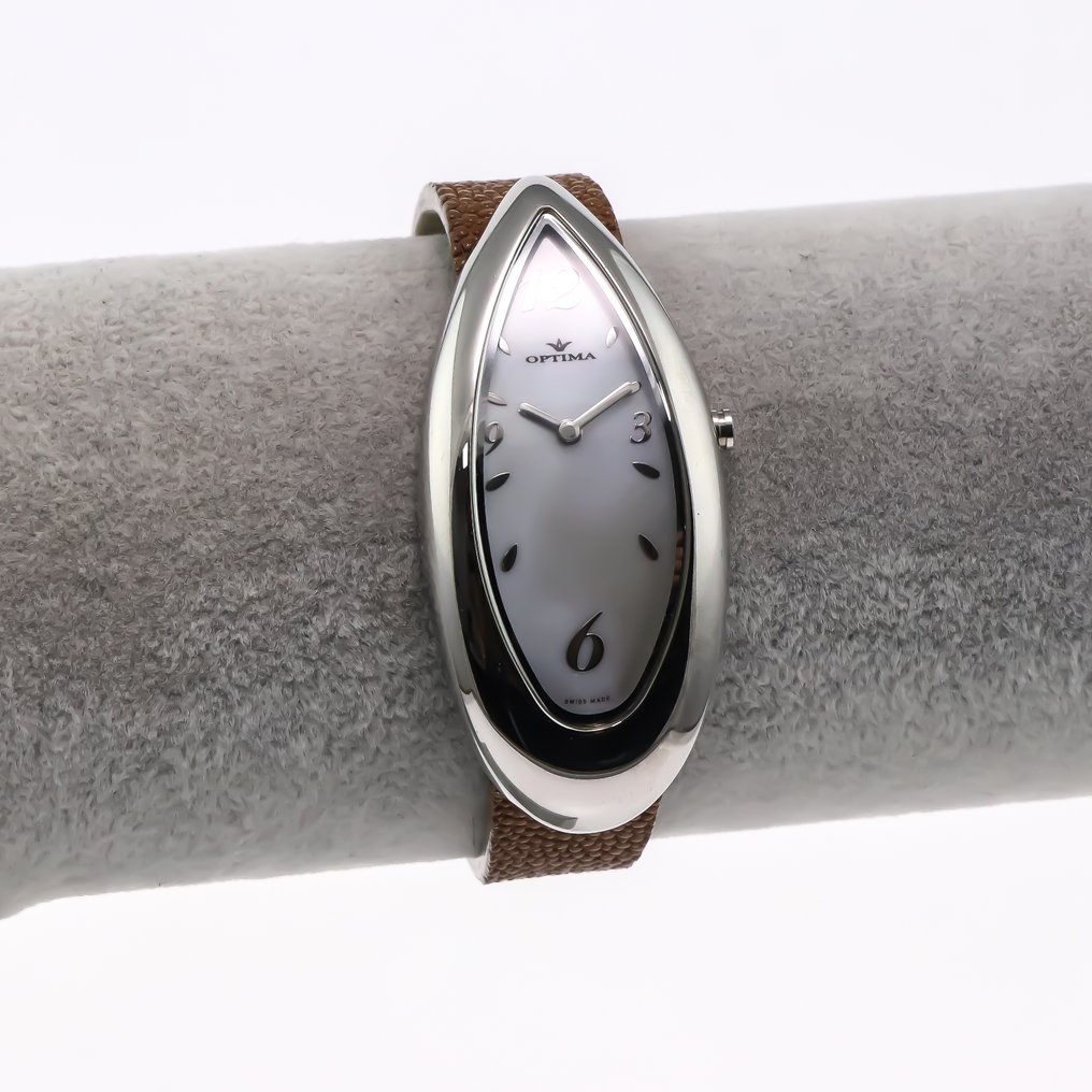 Optima - Swiss Made - OSL128-SL-7 - Light brown strap - Ingen mindstepris - Kvinder - 2010-2020  #1.0