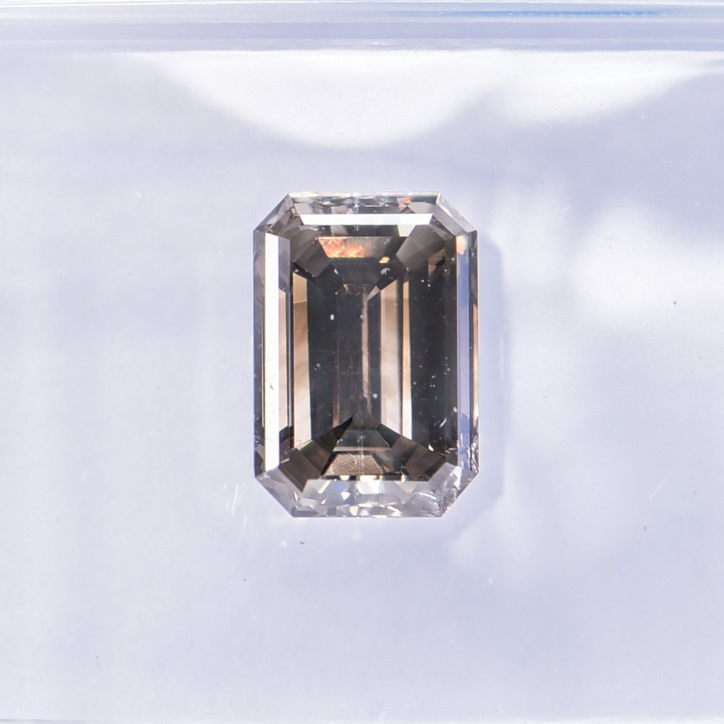 没有保留价 - 1 pcs 钻石 (天然色彩的) - 1.24 ct - 祖母绿 - Fancy deep 稍帶灰色的, 稍帶綠色的 黄色 - SI1 微内含一级 - 国际宝石研究院(IGI) - VG #2.1