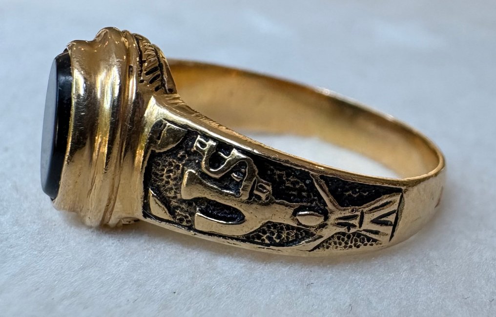 Ring - 18 karaat Geel goud Onyx #3.2