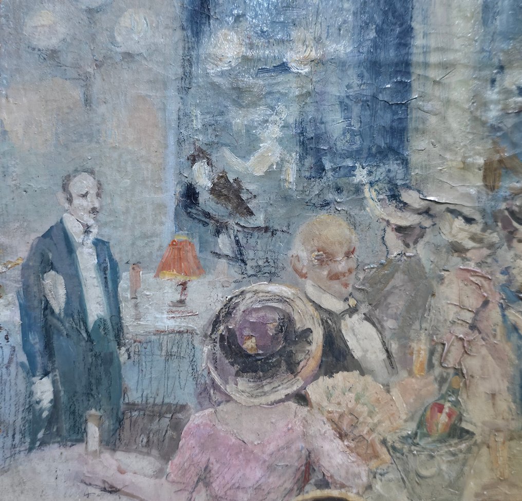 Pietro Scoppetta (1863-1920), Attrib. - Interno di caffè parigino #1.0