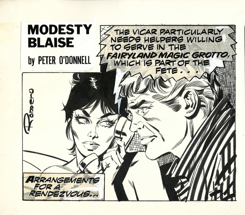 Enric Badia Romero - 1 Original page - Modesty Blaise - strip #3145 - The Wicked Gnomes - 1973 #1.0