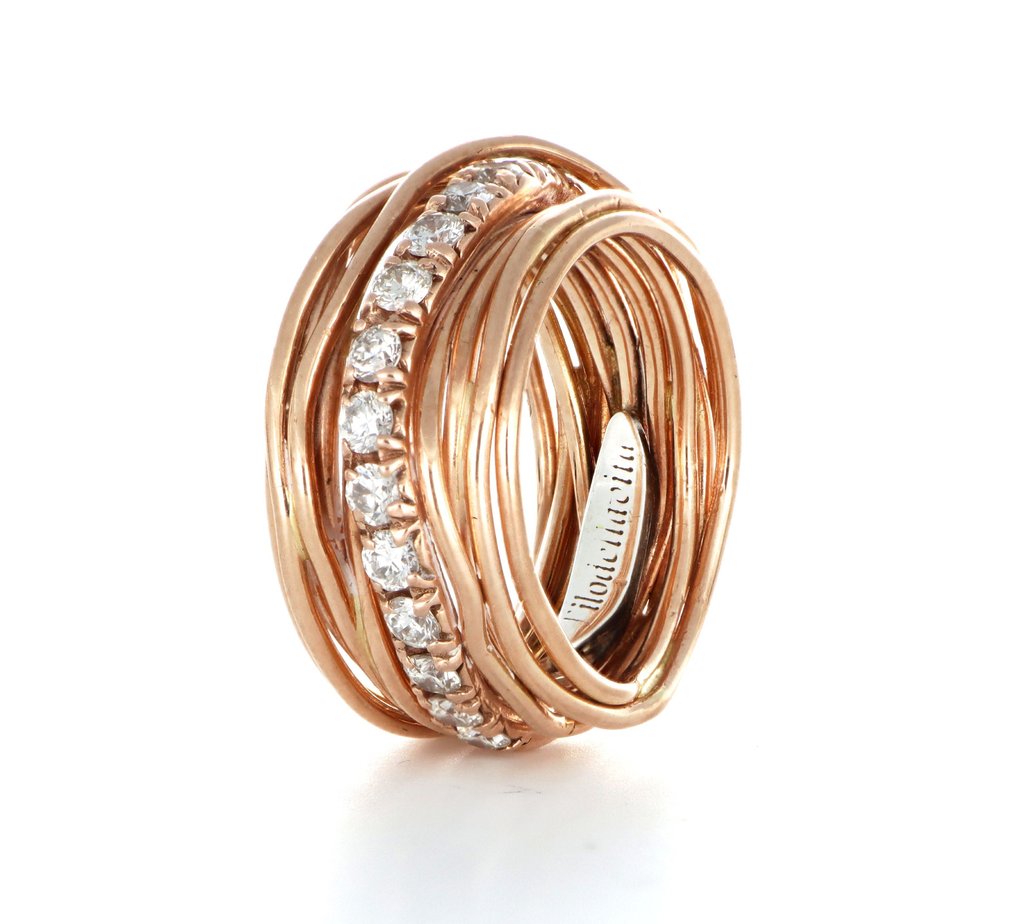 χωρίς τιμή ασφαλείας - Δαχτυλίδι - 9 kt. Ροζ χρυσό -  0.75ct. tw. Διαμάντι (Φυσικό)  #4.3