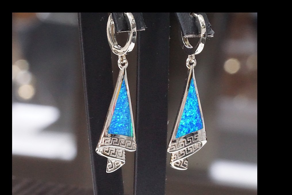 Senza prezzo di riserva - Orecchini Argento Opale - Orecchini opale #3.2