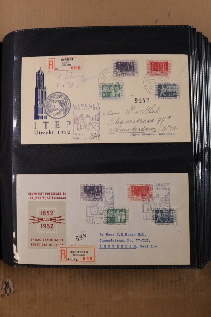 荷兰 1951/2002 - 在3个Leuchtturm PSII 相册中完成FDC的完整收藏。 - NVPH E5-E475 #2.1